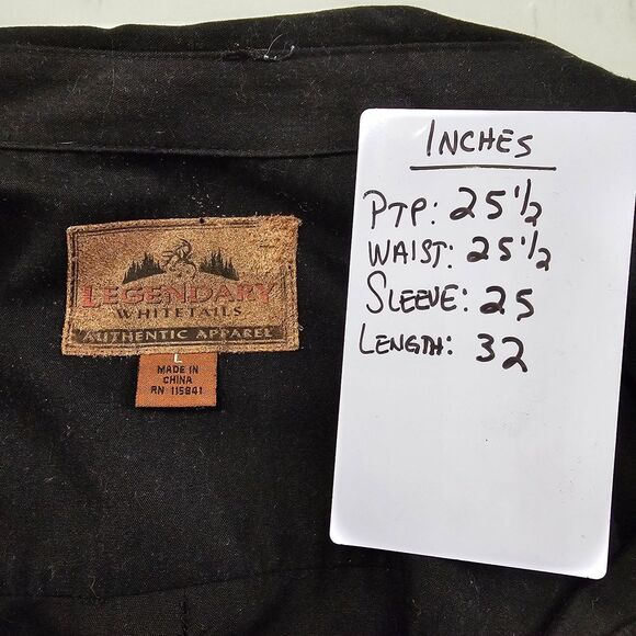 Realtree Black Shirt Mens L Legendary Whitetails Camo Long Sleeve Country Dressy - Picture 6 of 9